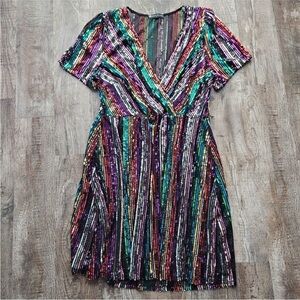 Fashion To Figure Rainbow Sequin Dress